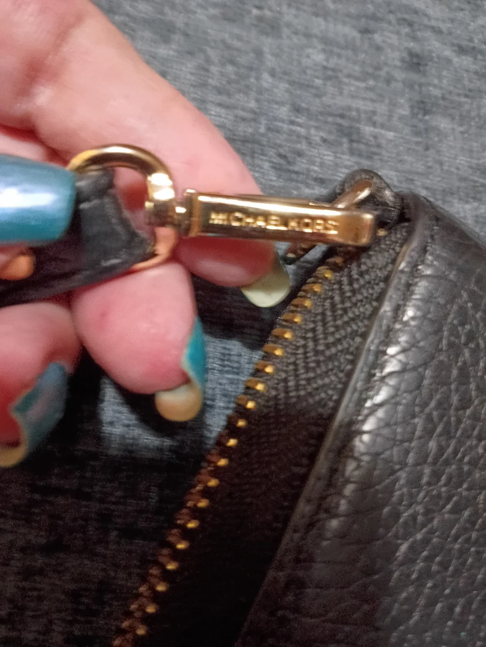 Michael Kors Black Leather Zip-Around Wristlet Wallet